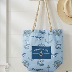 Montauk Blue Nautical Tote Bag